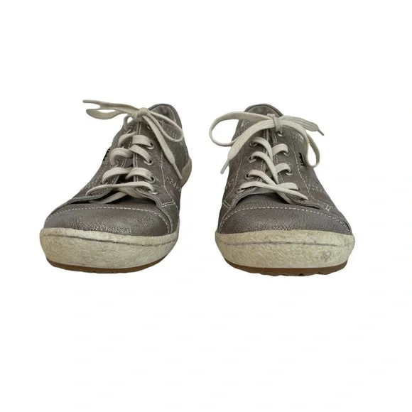 Josef Seibel Leather Metallic Caspian Sneakers 7 - Picture 3 of 13